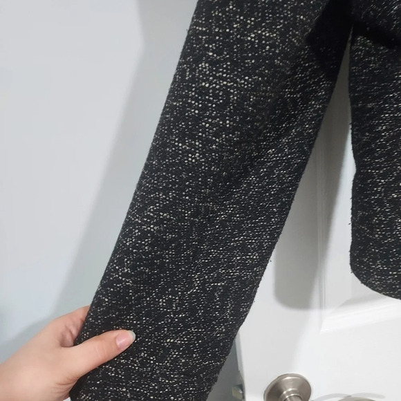 Gap Marled Black & White Tweed Moto Jacket in Size XXL - Picture 6 of 15